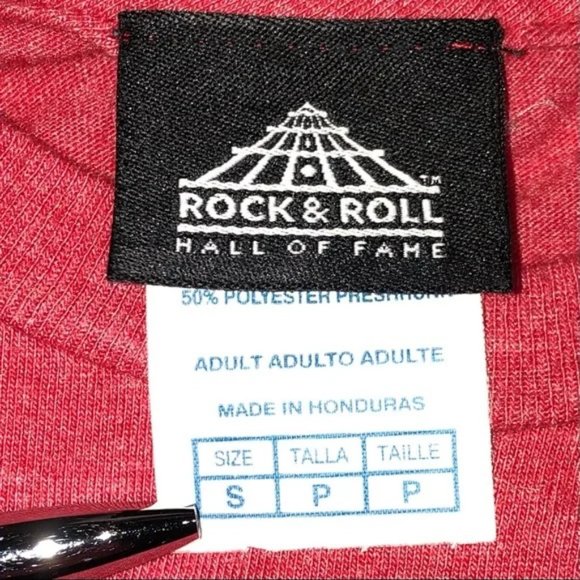 Rock and Roll Hall of Fame Red Retro Electric Guitar Graphic Tee - Picture 6 of 7